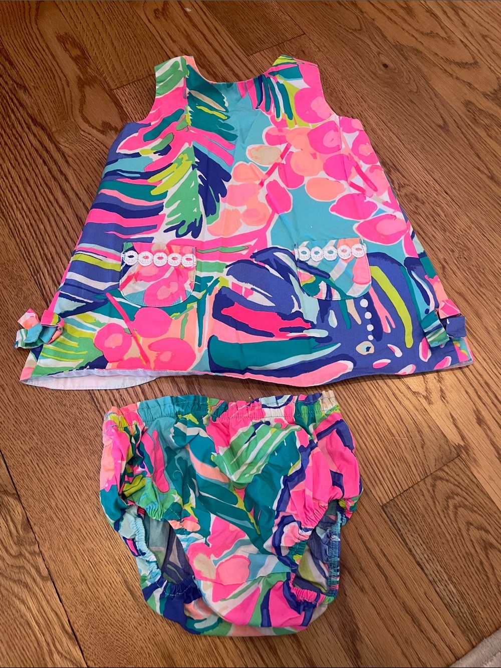 Lilly Pulitzer Tropical Floral Tank Dress & Bloomers - Pink, Blue, Green